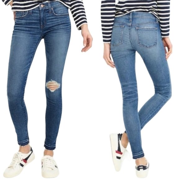 J. Crew Denim - J. Crew 8" Toothpick Mid-rise Skinny Ankle Jean Released Hem Distressed 26